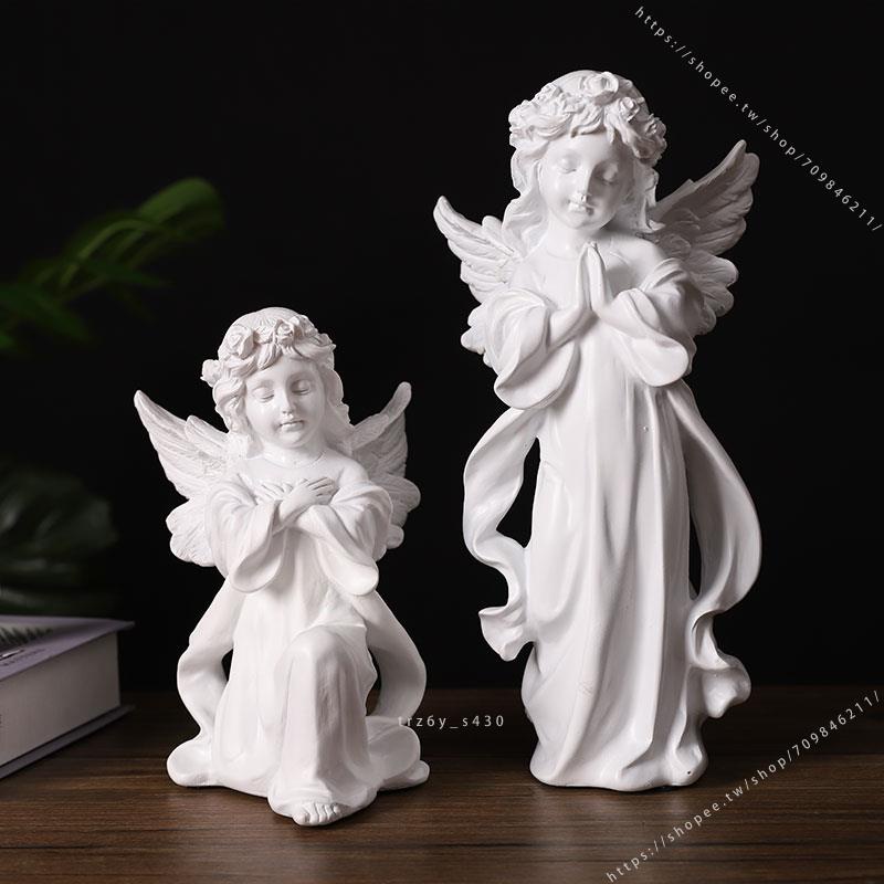 臺灣模具🥕🥕祈禱小天使擺件樹脂家居桌面藝術高級感歐式雕塑裝飾石膏人像模型不可食用
