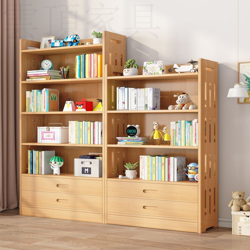 兒童書架實木臥室全鬆木傢用置物收納架簡易落地架書櫃子置物架 兒童書架 儲物架 書櫃 矮書櫃