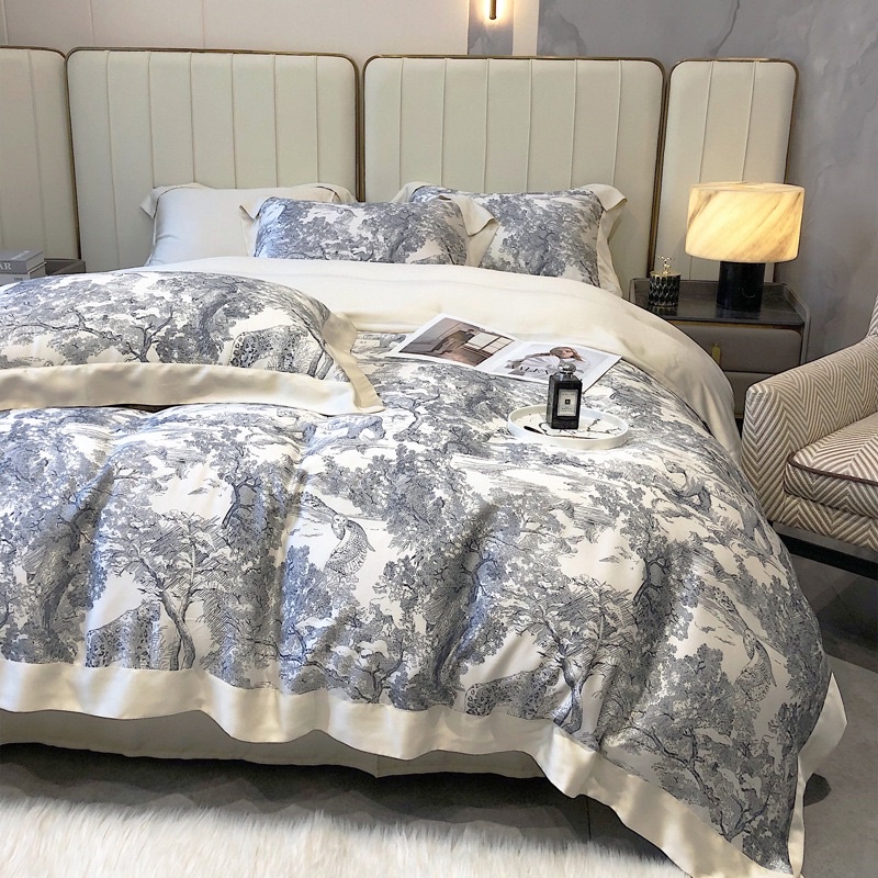 免運 歐美復古山水80支天絲床包組 素色床單被套枕套 專櫃品質 ikea床墊尺寸 雙人床包 雙人加大床包
