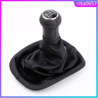 New 5 Speed Gear Shift Knob Gaitor Boot Black PU Leather for