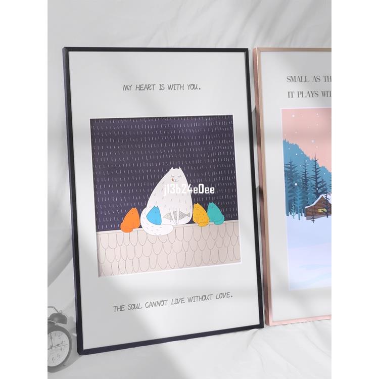 ✥簡約相框✥ 簡約鋁合金相框掛墻a3畫框定製海報框任意尺寸a4拼圖框a2裝裱框架 J1