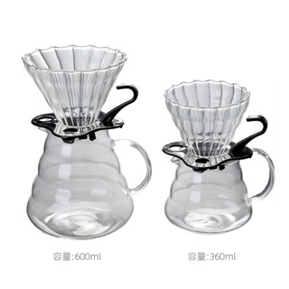 臺灣熱賣#耐熱加厚玻璃雲朵咖啡壺 V60咖啡濾盃 手衝壺帶蓋子可定logo#附蝦皮電子發票#tw1912
