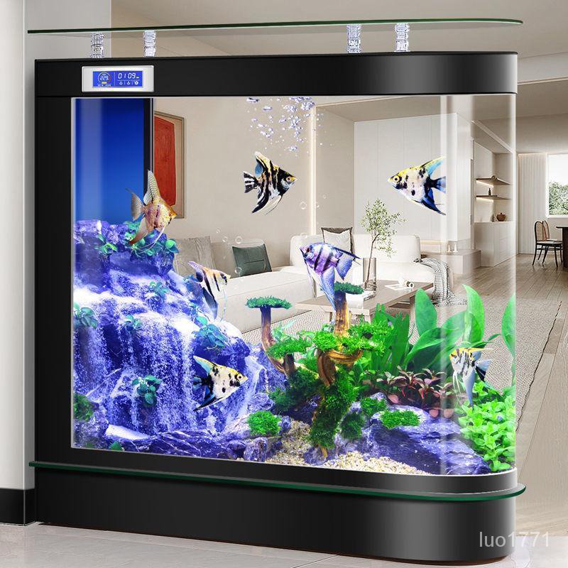 【免運】子彈頭 玻璃 中小型 生態屏風 客廳 傢用 自動水循環 落地款魚缸 大型魚缸 魚缸