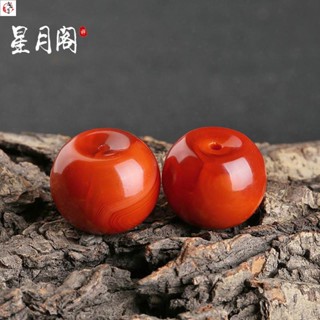 飾品配件 天然南紅瑪瑙散珠蘋果珠鼓珠火焰紋川料原礦菩提佛珠手串手鏈配件