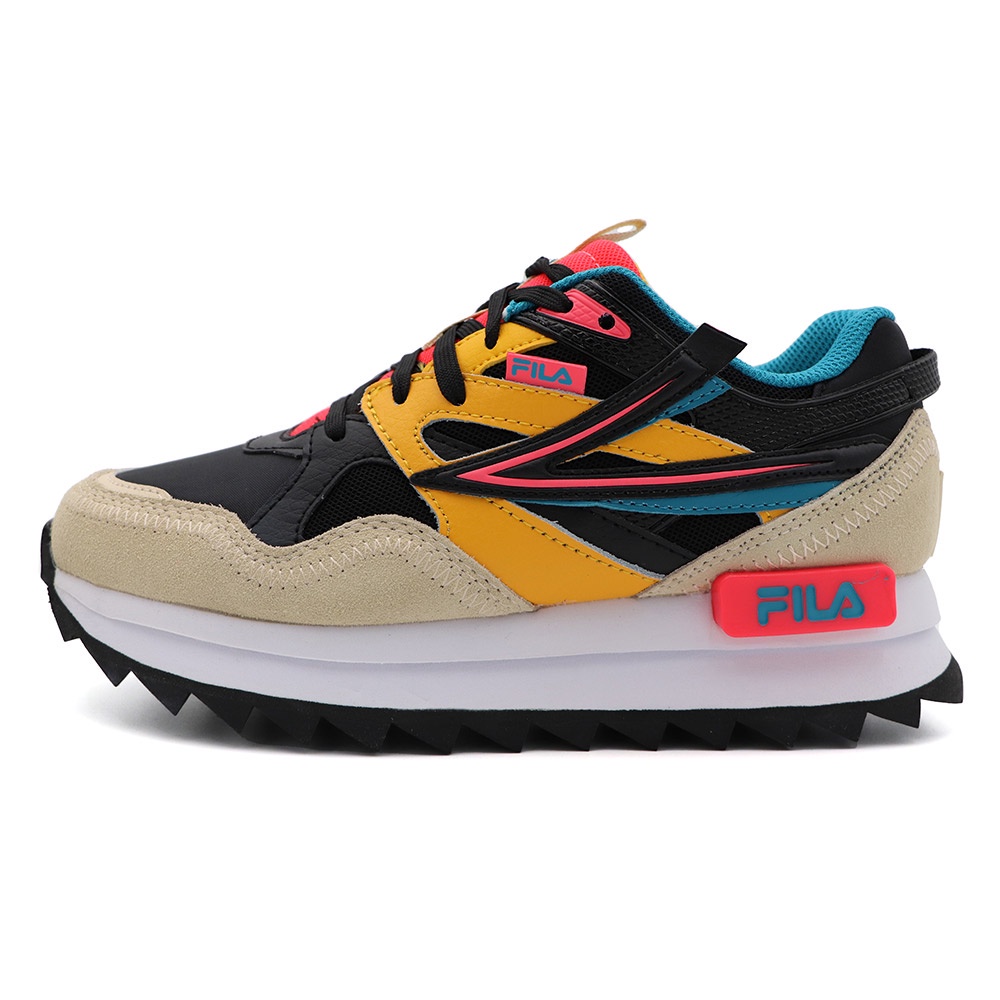 Fila SANDENAL ORBIT 米/黑 拚色 網布 透氣 老爹 休閒鞋 女款 NO.J1594