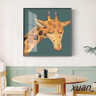 【壁畫】卡通動物客廳餐廳 裝飾畫 北歐臥室床頭 掛畫小孩房間簡約壁畫