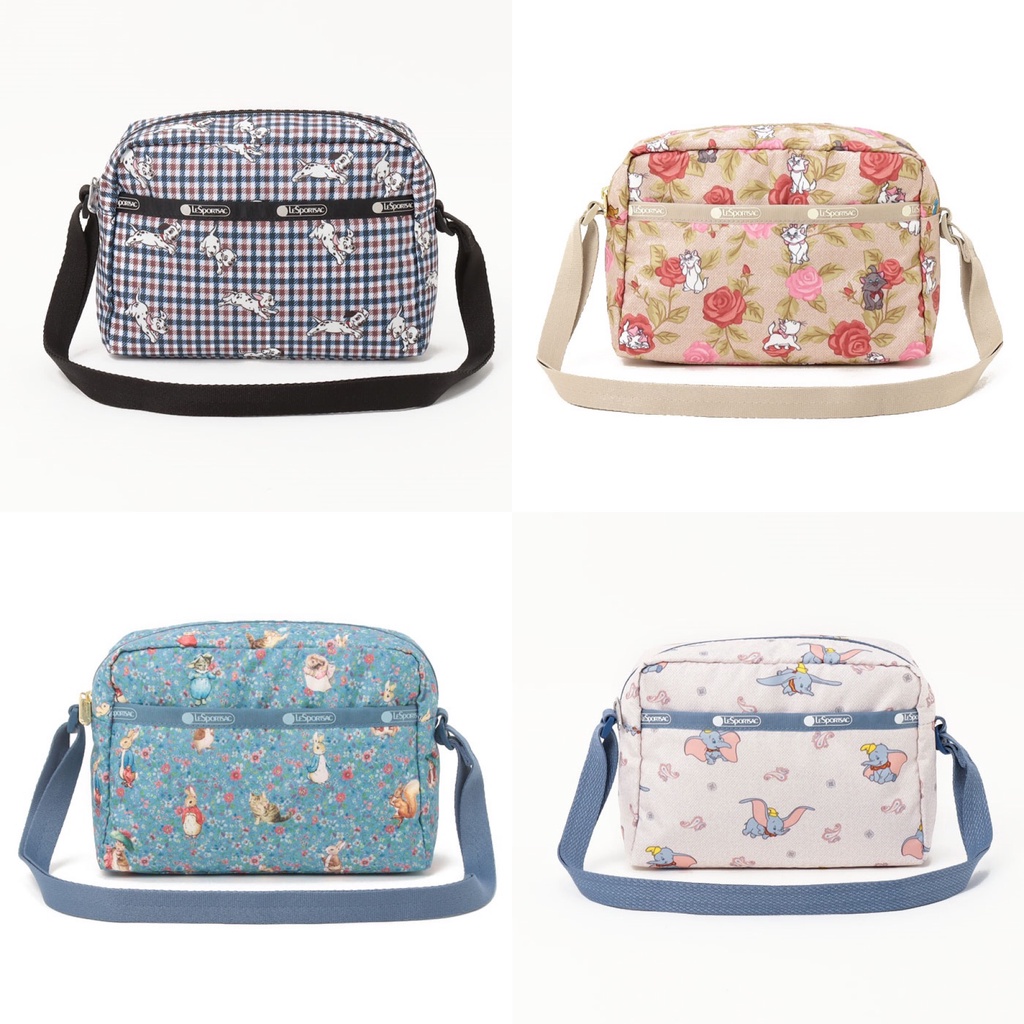 ♥小花日韓雜貨 -- Lesportsac 2434 防水包斜背包 - 彼得兔、小飛象、瑪麗貓、101忠狗