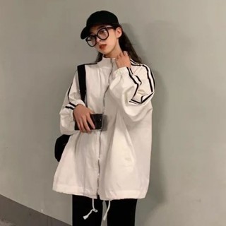 【YW】韓版寬鬆顯瘦防曬衣 夏季薄款開衫防曬衣 學院風棒球服 情侶百搭外套 休閒運動外套 女裝外套