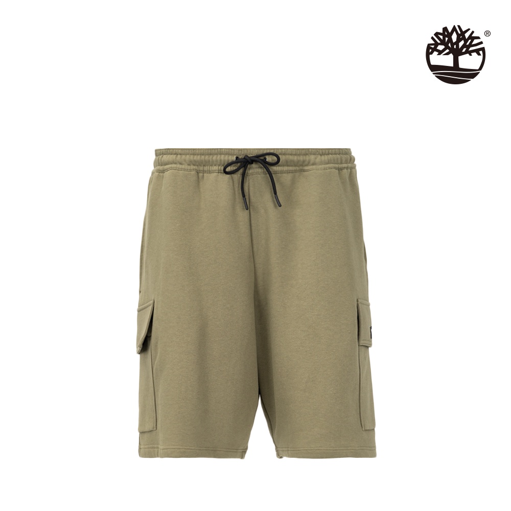 Timberland 中性灰綠色工裝多口袋寬鬆休閒運動短褲|A67CD590