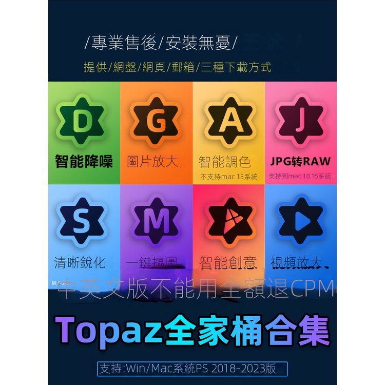 【精品素材】支持M1/M2 Topaz ai全家桶DeNoise降噪Gigapixel視頻圖片放大ps插件win/mac