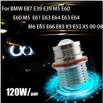 適用于 BMW X3 X5 E39 E66 E53 E60 E65 120W 白光 CREE寶馬天使眼日行燈燈泡