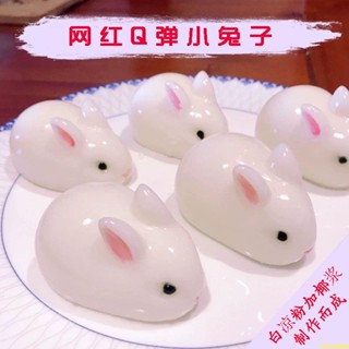 【蝦皮最低價】網紅6連兔子矽膠慕斯模具立體卡通小白兔布丁奶凍模兒童果凍diy模