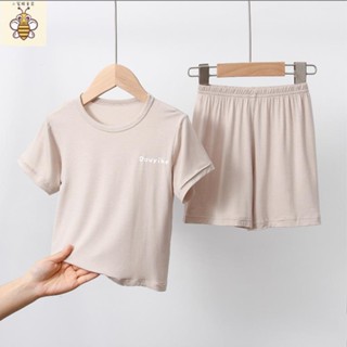 小蜜蜂童裝 男童睡衣 居家服莫代爾兒童短袖短褲中大童夏季休閑孩子帥氣套裝男女童家居服睡衣