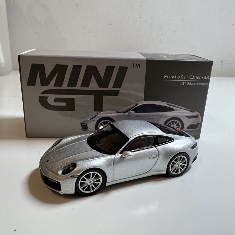限定下單 MINI GT Porsche 911 992 Carrera 4S 銀色 303 保時捷 模型車