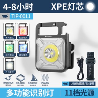 微笑鯊正品 TIP0011 迷你強光工作燈 強磁led鑰匙圈手電筒 COB迷你頭燈帽夾燈 狗狗項圈識別燈戶外警示燈5色光