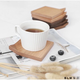 BLM 現貨 設計師選品 日式設計 下午茶必備 🤞🍮黑胡桃木折角杯墊 實木木質防燙茶具墊子創意設計杯托54