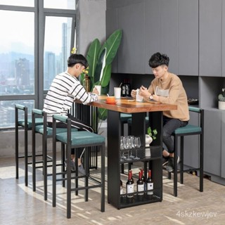 『免運~含稅』北歐實木吧臺桌咖啡凳高腳桌椅酒吧桌子奶茶店靠墻長條桌鐵藝隔斷 JEAT