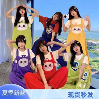 天線寶寶睡衣 天線寶寶衣服 天線寶寶帽t 天綫寶寶連體睡衣夏季短袖純棉女可愛卡通晨袍伴娘服姐妹閨蜜套裝 DKZX