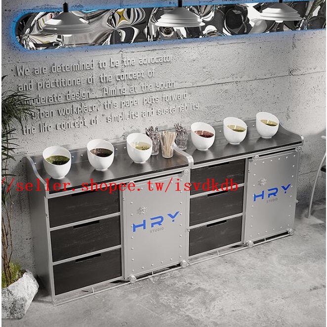 新品 代客組裝 低價工業風自助火鍋調料臺商用 烤漆鐵藝創意餐邊櫃
