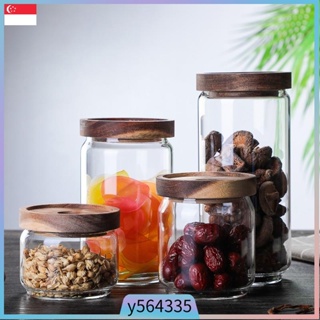 Cylinder Transparent Glass Sealed Coffee Jar Food Storage Co