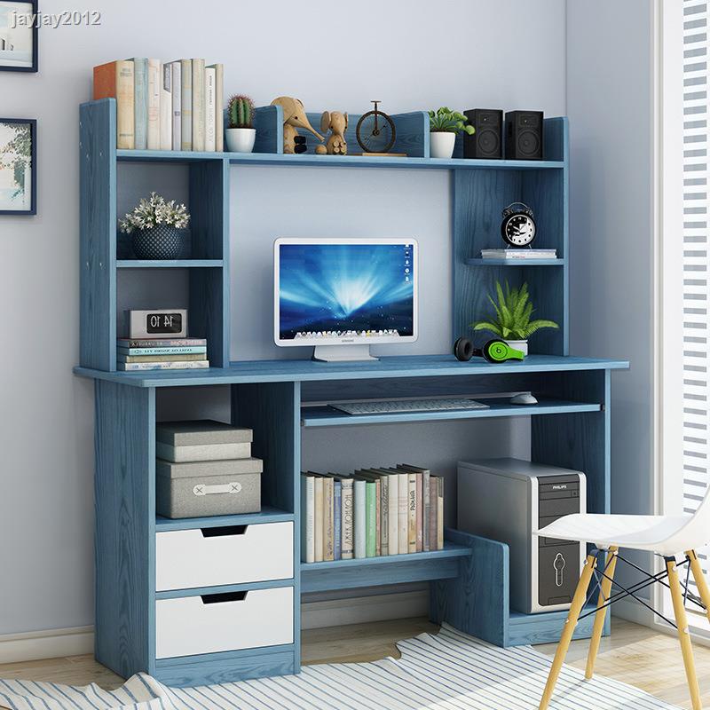 書櫃  置物架 長80cm小型電腦桌 臺式家用 單人書桌 帶書架 臥室省空間小學生寫字臺