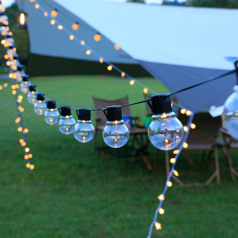 COCO！戶外LED大圓球露營氛圍燈串太陽能防水天幕帳篷夜市擺攤庭院裝飾