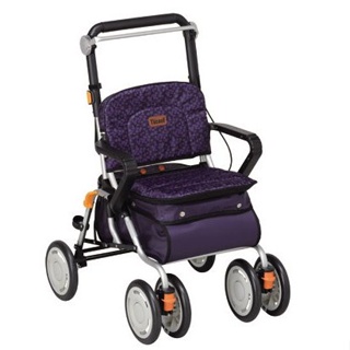 《好康醫療網》日本幸和TacaoF標準重量型步行車KST10(印花紫)帶輪型助步車/步行輔助車/散步車/助行椅