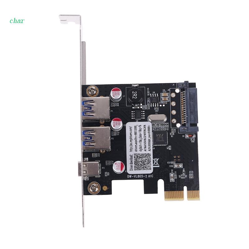 Char PCIE PCI for Express 至 USB 3.1 Type-C 2 端口 USB 3.0 Type