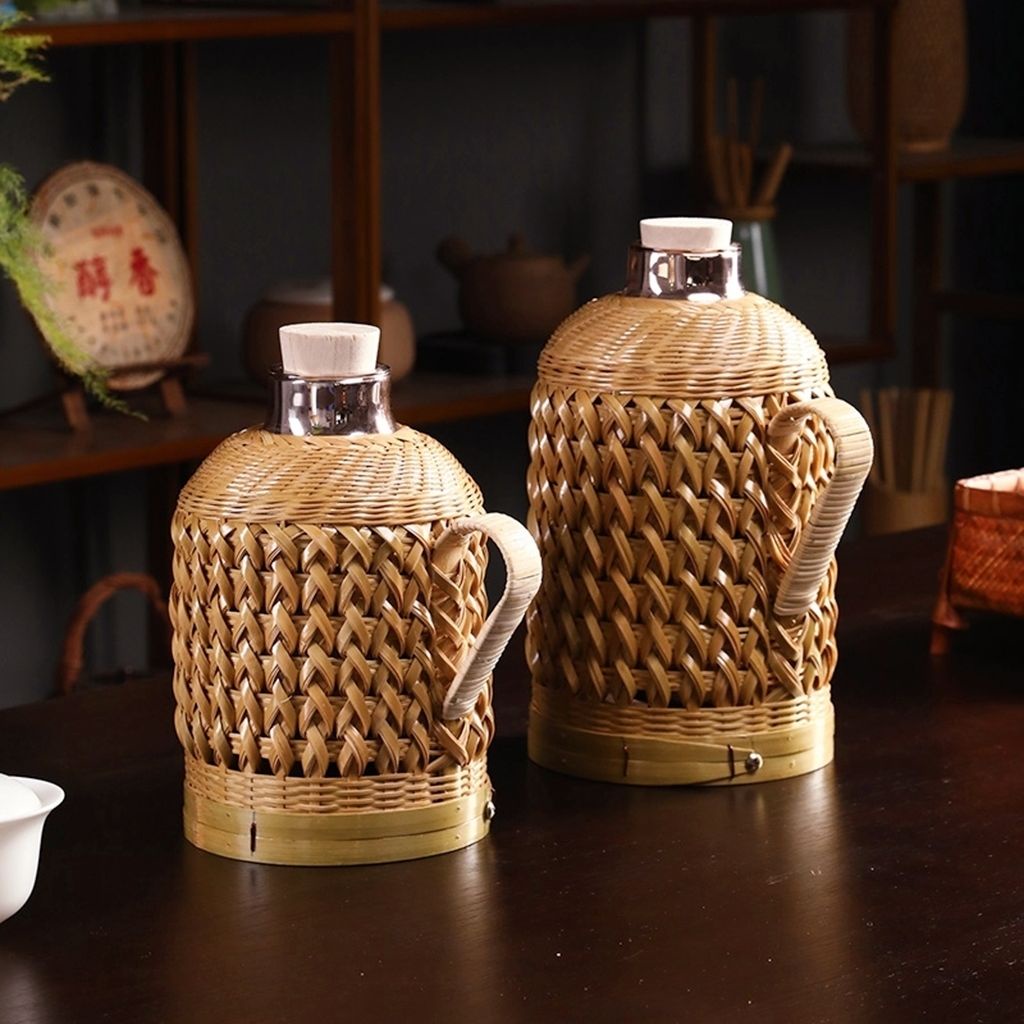 家用高檔熱水瓶傳統手工竹編復古保溫水壺暖瓶老式暖水瓶老款