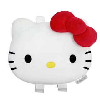 【現貨】小禮堂 Hello Kitty 車用造型絨毛頭枕收納袋 (大臉款)