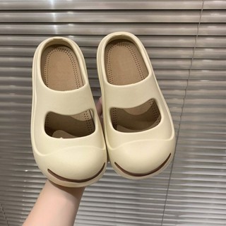 【熱銷免運】網紅爆款ins風包頭半拖鞋女款夏季新款外穿防滑開口笑洞洞鞋拖鞋 女生拖鞋 居家拖鞋 可愛拖鞋
