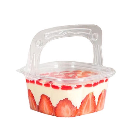 小資~水果撈打包盒網紅一次性透明手提燒仙草酸奶甜品塑膠包裝商用盒子