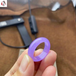 玉石戒指 指環 天級A級翡翠色冰種紫羅蘭戒指食指指環大拇指扳指男女情侶款扳指