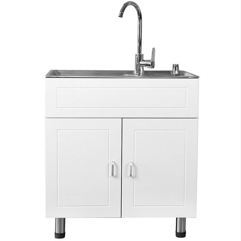 廚房304不銹鋼水槽櫃子洗菜碗盆單雙槽帶支架洗衣水池儲物一體櫃