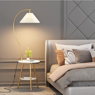 北歐 大理石 茶几 落地燈 極簡 臥室客廳 沙發 旁邊設計感 一體式 床頭檯燈