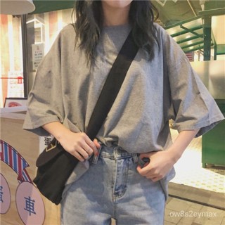 GP實拍 寬鬆顯瘦 大尺碼寬鬆上衣 女生短袖上衣 學生衣服 寬鬆短袖純色短袖T恤女學生韓版寬鬆潮簡約時尚夏季上衣202