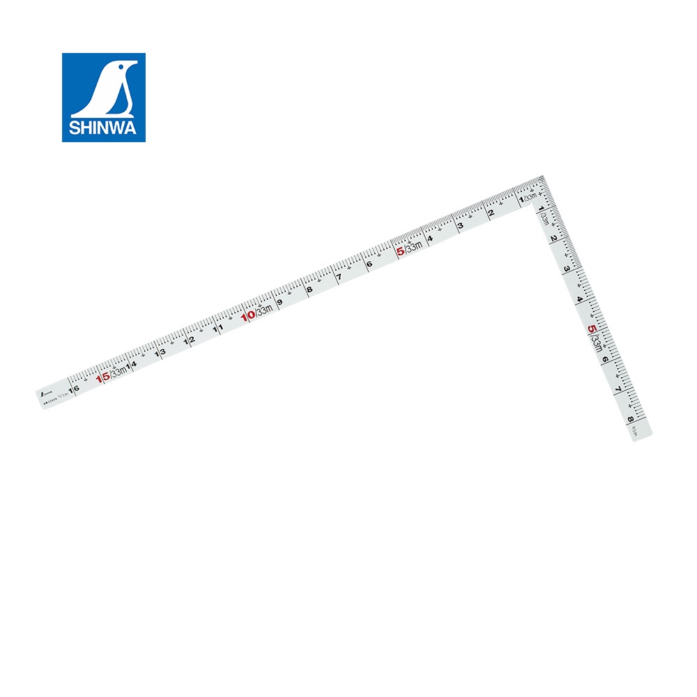 SHINWA 鶴龜 超耐磨抗刮白色角尺 寬版厚款 1尺6寸/50公分 32608