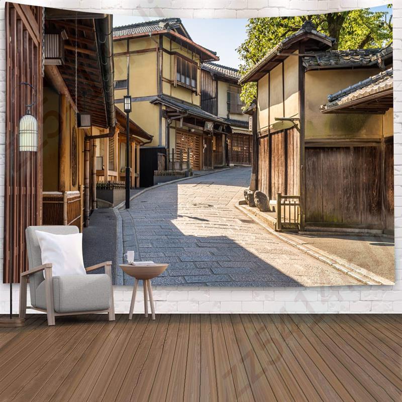 【伍壹】日本大阪Osaka東京Kyoto街道城市風景掛布超大款式客製日系掛布裝飾房間牆壁裝飾壁佈拍攝背景布