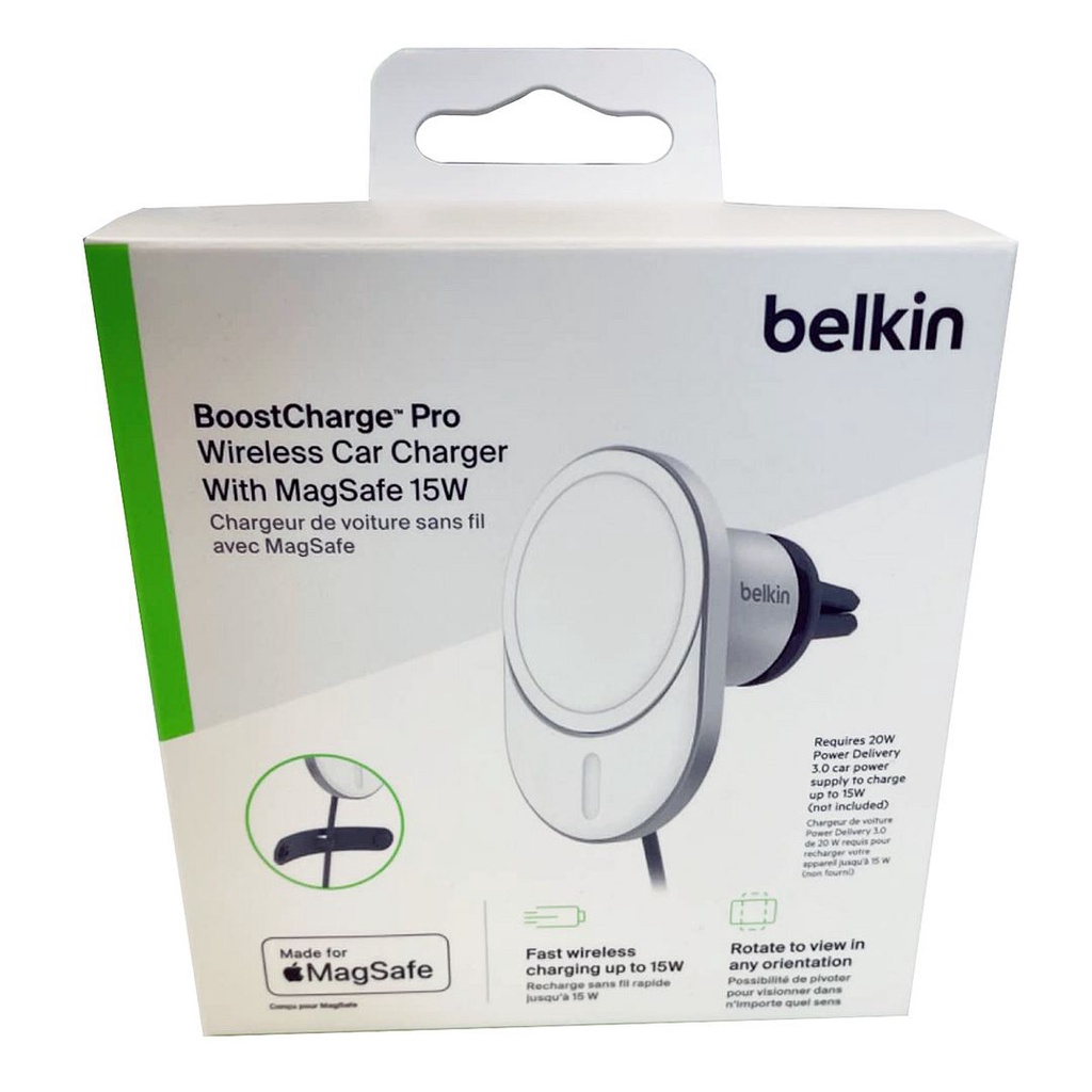 Belkin BoostCharge Pro 車用無線充電器 15W MagSafe (不包括電源轉接器)(平行進口)
