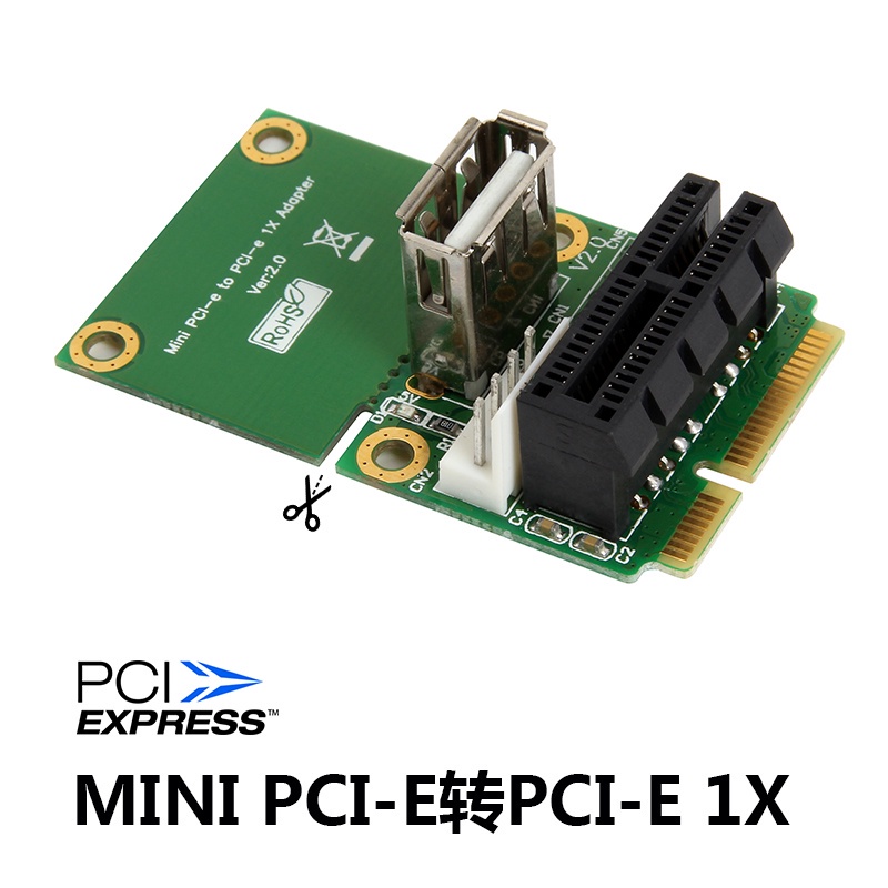 ♭ 電腦配件Mini PCI-E轉PCI-E轉接卡, PCI-E 1X 轉Mini PC