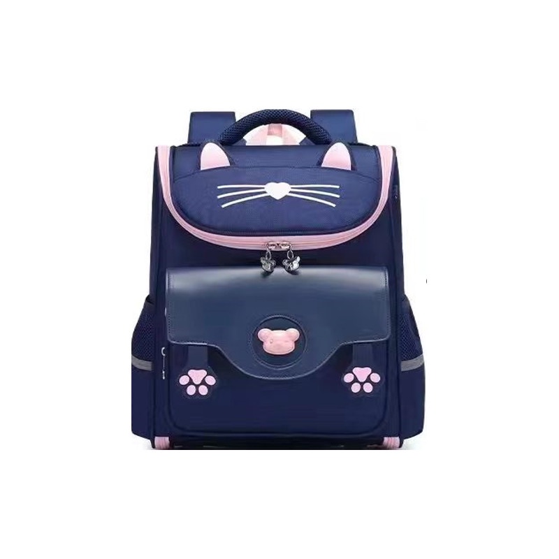 旺比 貓咪胸扣護脊書包(S8-9064)-藍配粉 墊腳石購物網