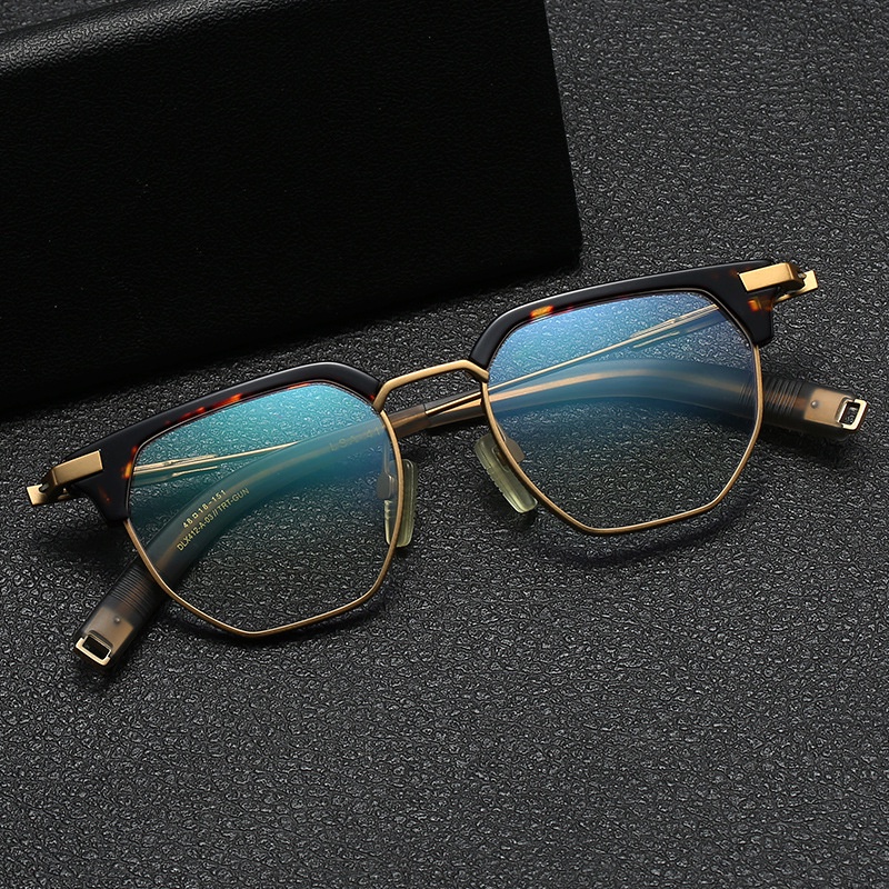 純鈦眉線框眼鏡架DITA同款412日本復古潮板材多邊形眼鏡架工廠直銷中性無logo尚宏眼鏡