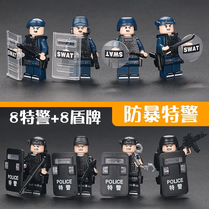 【進口LEGO相容】兼容樂高軍事人仔警察特種兵積木小人偶兒童益智力拼裝男孩子玩具