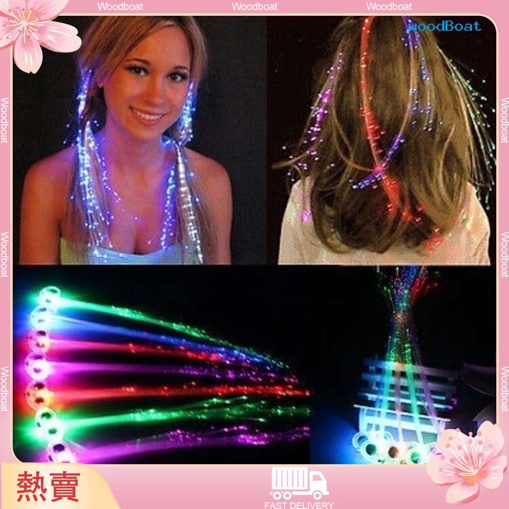 ♛♥用於萬聖節派對酒吧的 LED 發光編織發光光纖髮夾裝飾