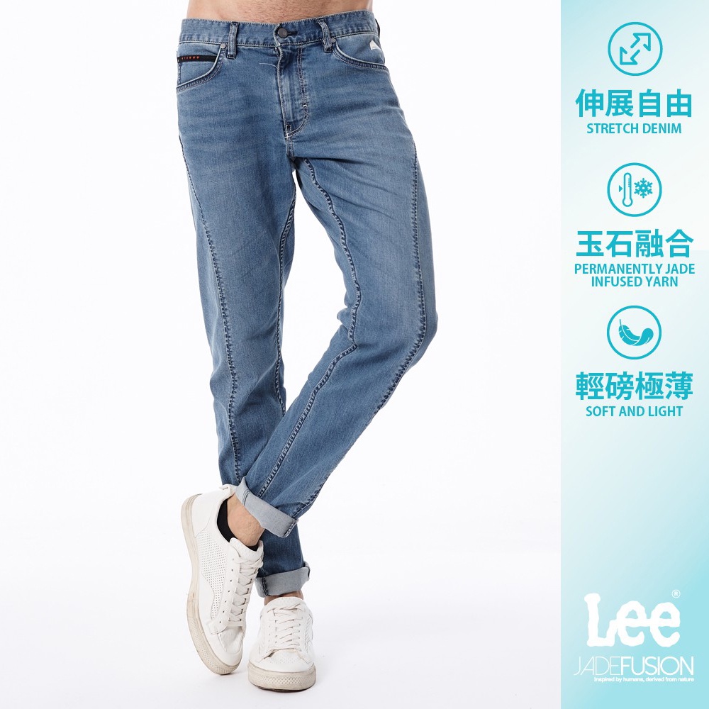 Lee 755 涼感 彈性中腰標準3D牛仔褲 男 LL20005978L