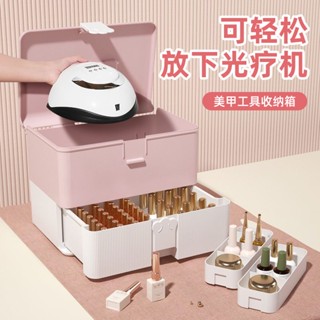 指甲油收納盒指甲油收納美甲工具箱飾品化妝品工具大容量美甲師便攜多層手提式收納盒大號 taar