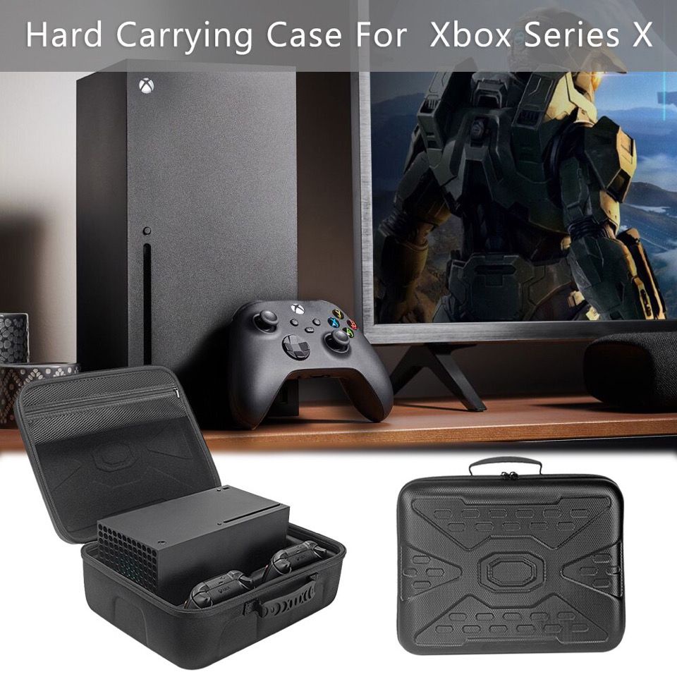 適用微軟Xbox Series X套罩遊戲機收納盒硬殼主機配件手柄保護包junny