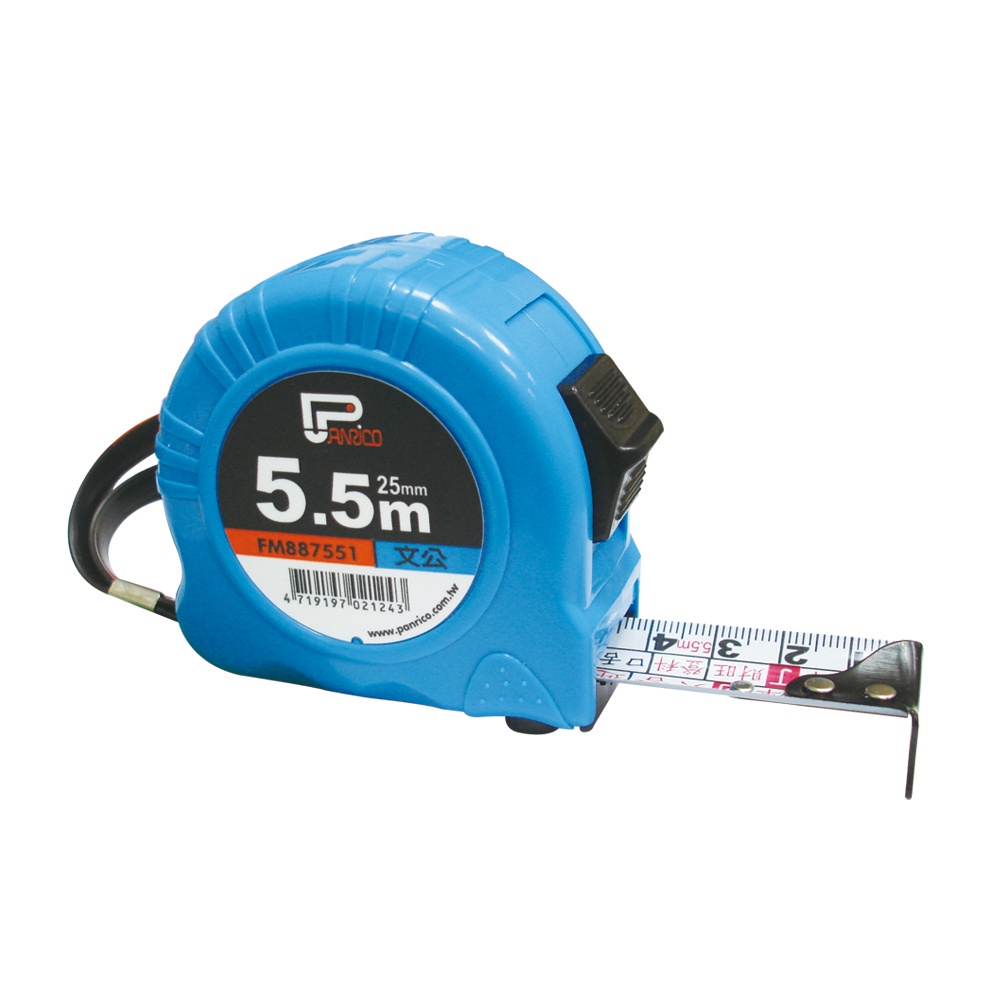 Panrico 百利世 捲尺-5.5Mx25mm(文公尺)-藍色 FM887551