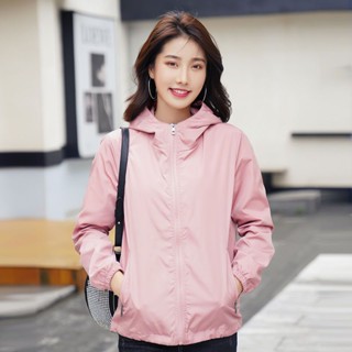 GALA衣櫥 外套女潮ins春夏2024新款韓版大碼上衣薄款百搭風衣連帽寬鬆夾剋