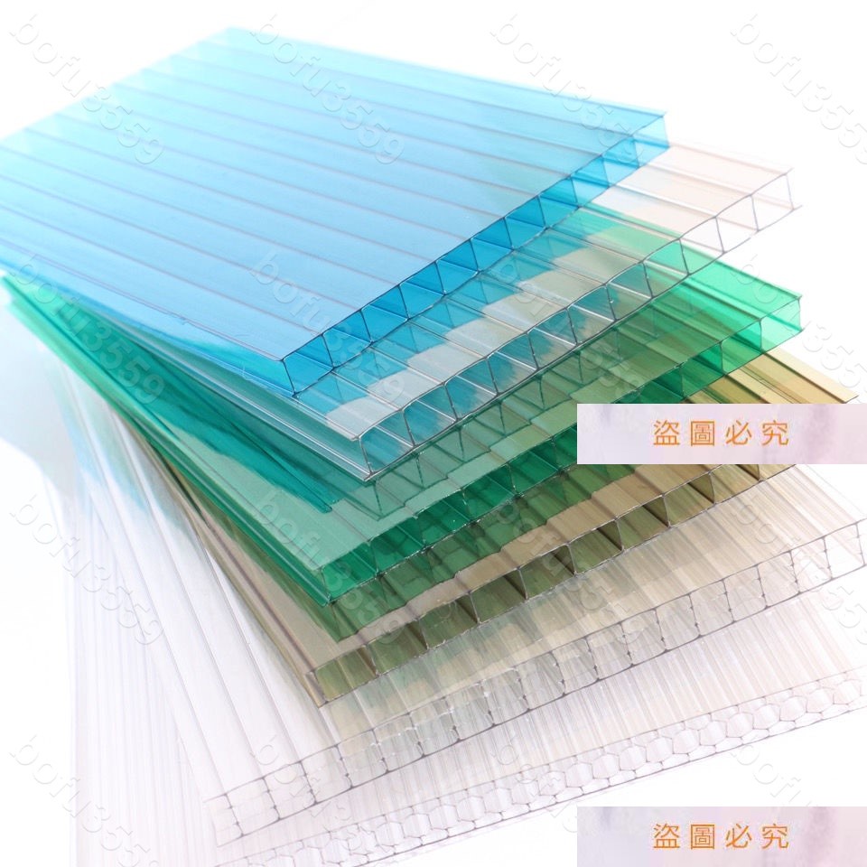 『葰葰精品店』陽光板透明pc耐力板溫室陽光房戶外雨棚板隔熱婚慶采光板瓦中空板#bofu3559
